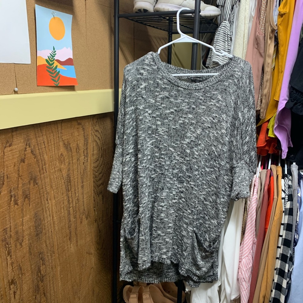 A black and white sweater